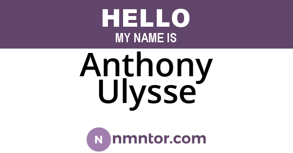 Anthony Ulysse