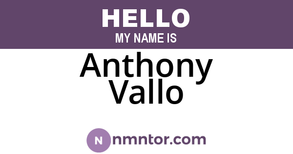 Anthony Vallo