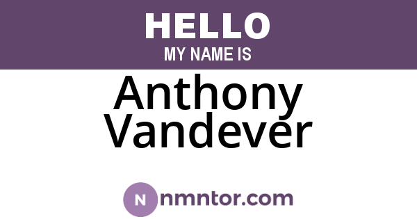 Anthony Vandever