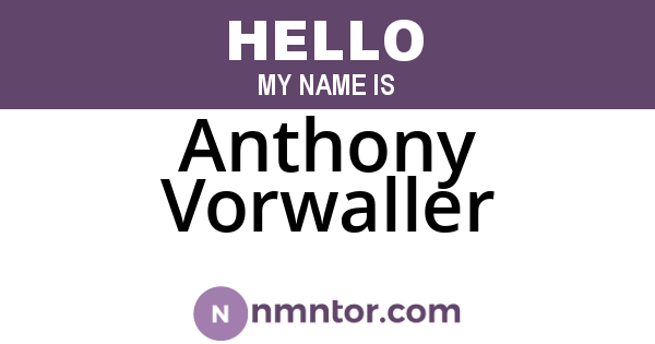 Anthony Vorwaller