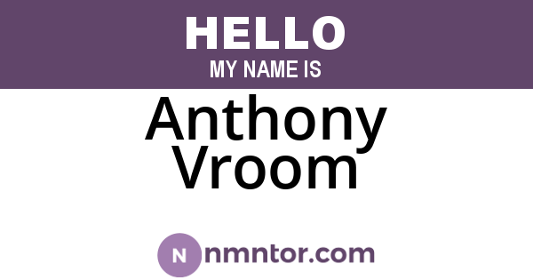 Anthony Vroom