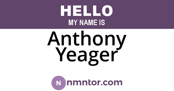 Anthony Yeager