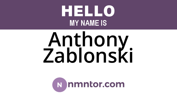 Anthony Zablonski