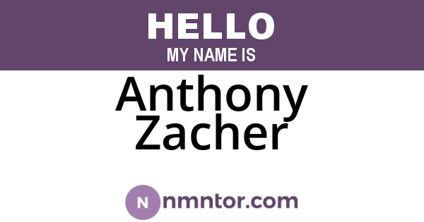 Anthony Zacher
