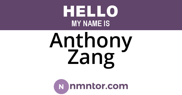 Anthony Zang