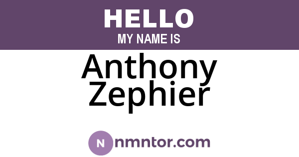 Anthony Zephier