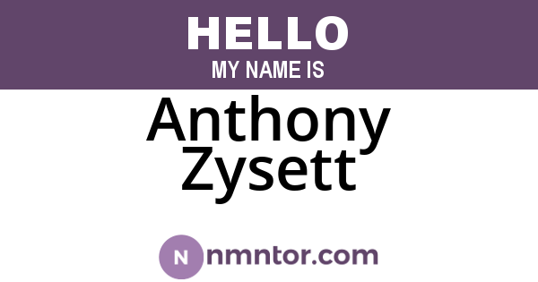 Anthony Zysett
