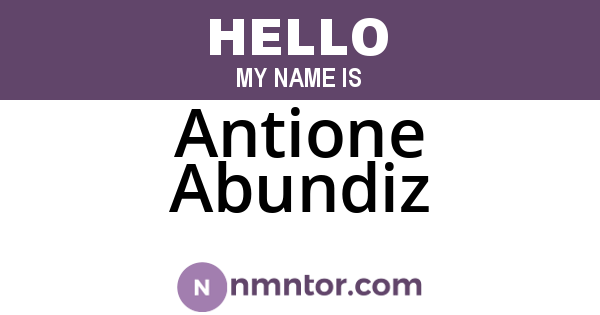 Antione Abundiz