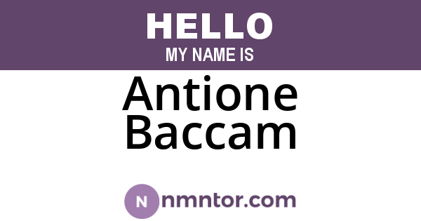 Antione Baccam
