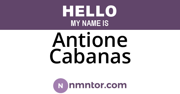 Antione Cabanas