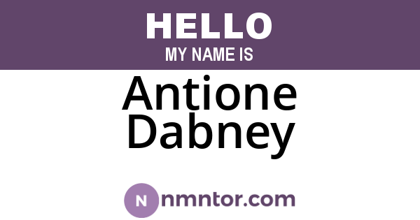 Antione Dabney