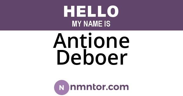 Antione Deboer