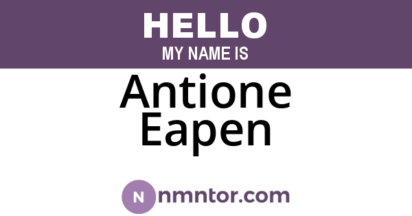 Antione Eapen