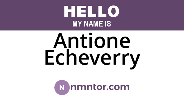 Antione Echeverry