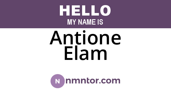Antione Elam