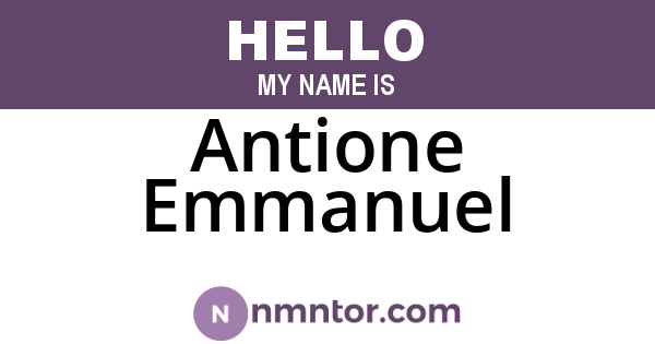 Antione Emmanuel