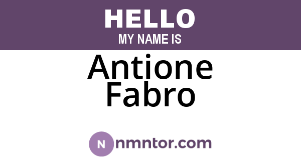 Antione Fabro