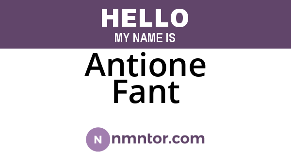Antione Fant