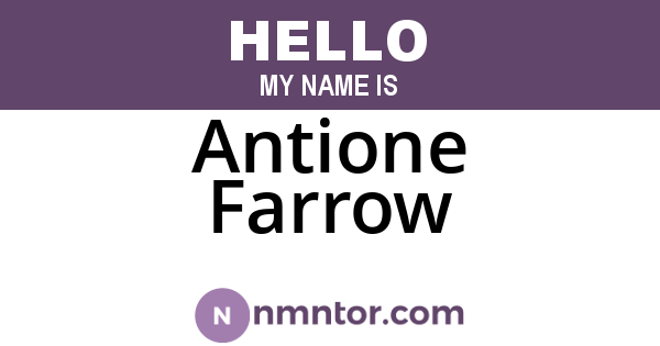 Antione Farrow