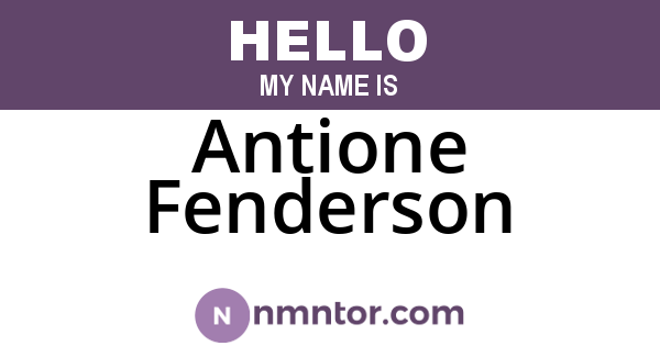 Antione Fenderson