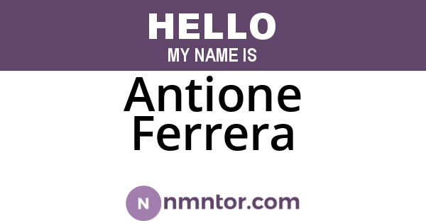Antione Ferrera