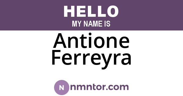 Antione Ferreyra