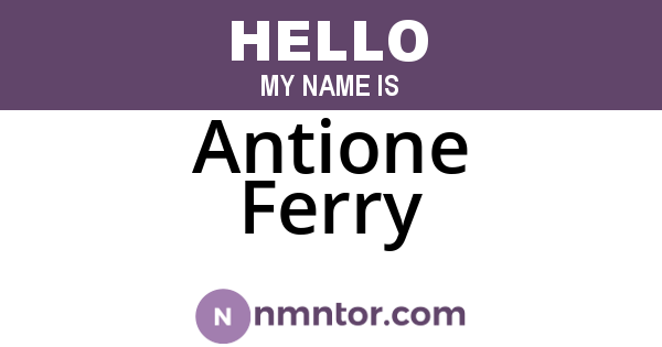 Antione Ferry