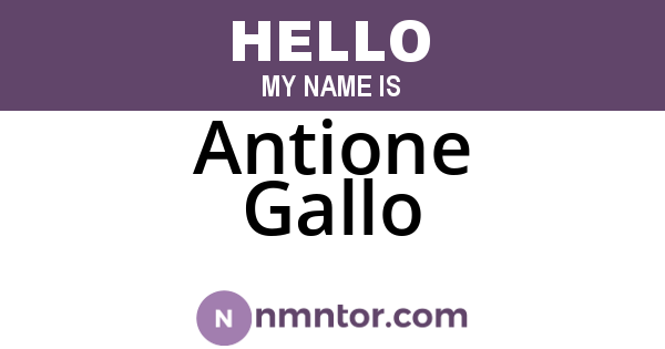 Antione Gallo