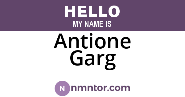 Antione Garg