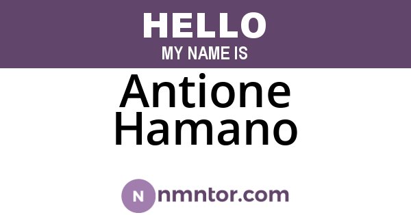 Antione Hamano