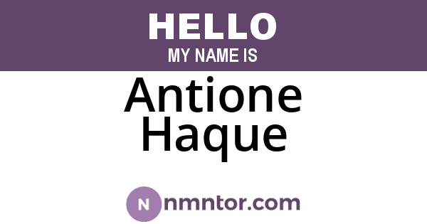 Antione Haque