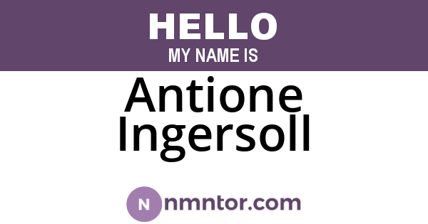Antione Ingersoll
