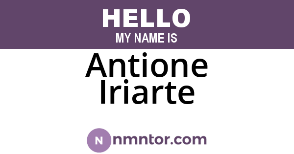 Antione Iriarte