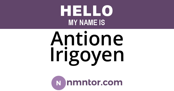 Antione Irigoyen