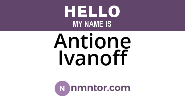 Antione Ivanoff