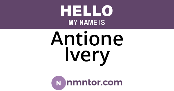 Antione Ivery