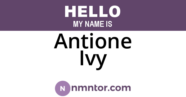 Antione Ivy