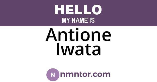 Antione Iwata