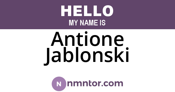 Antione Jablonski