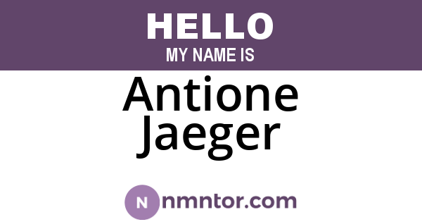 Antione Jaeger