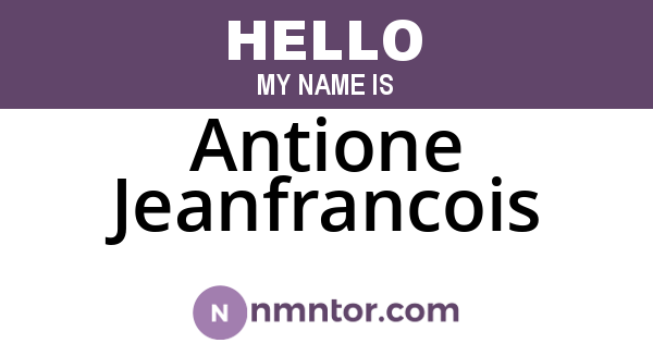 Antione Jeanfrancois