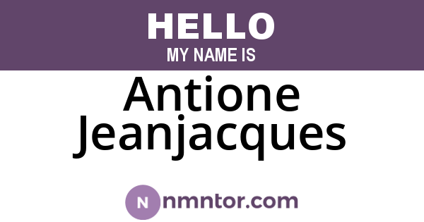 Antione Jeanjacques