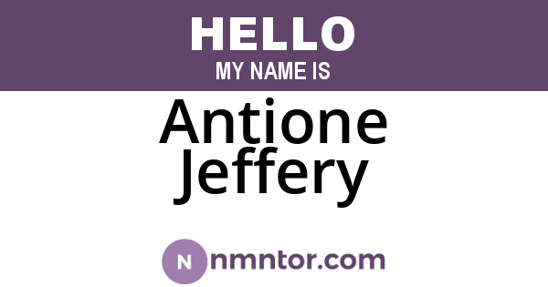 Antione Jeffery