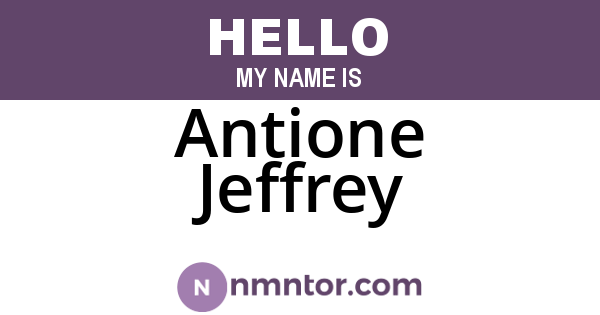 Antione Jeffrey