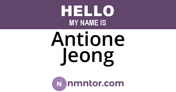 Antione Jeong