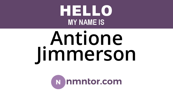 Antione Jimmerson