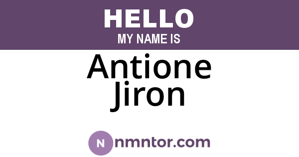 Antione Jiron