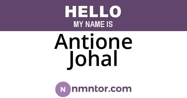 Antione Johal