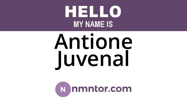 Antione Juvenal