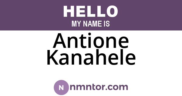 Antione Kanahele